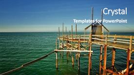  Presentation with resort - Audience pleasing presentation design consisting of typical trabocchi old fishing machine backdrop and a  colored foreground