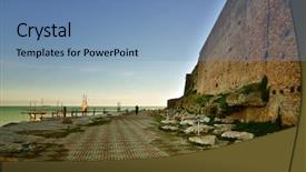  Presentation with resort - Presentation theme featuring typical trabocchi old fishing machine background and a  colored foreground