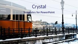  Presentation with bali island typical indonesia - Presentation design with typical tramway in budapest hungary background and a sky blue colored foreground