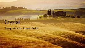  Presentation with tuscany - Cool new slide deck with typical tuscany landscape italy backdrop and a gold colored foreground