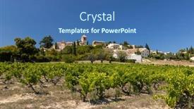  Presentation with vineyard - Slides with typical-vineyard-near-vinsobres-cotes background and a ocean colored foreground