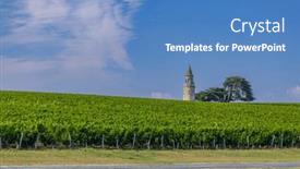  Presentation with vineyards - Presentation design with typical-vineyards-near-chateau-la background and a  colored foreground