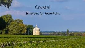  Presentation with vineyards - Presentation design consisting of typical-vineyards-near-chateau-latour background and a light blue colored foreground