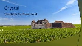  Presentation with vineyards - Presentation with typical-vineyards-near-clos-de and a teal colored foreground