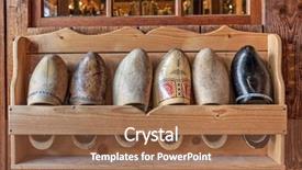  Presentation with dutch - Presentation theme consisting of typical wooden dutch clogs background and a tawny brown colored foreground