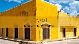  Presentation with magical - PPT theme featuring typical-yellow-houses background and a gold colored foreground
