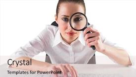  Presentation with looking glass - Slides featuring typing and looking through magnifying background and a lemonade colored foreground