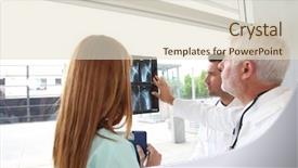  Presentation with labor and delivery medical team - Audience pleasing theme consisting of typing old people - medical team checking xray backdrop and a lemonade colored foreground