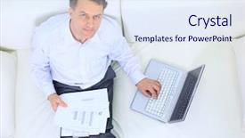  Presentation with electricity gneartion using speed breakers - Beautiful PPT layouts featuring typing old people - senior businessman sitting on sofa backdrop and a  colored foreground