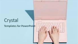  Presentation with pastel - Presentation design having typing on a pastel pink background and a sky blue colored foreground