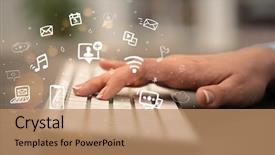  Presentation with application - Presentation theme enhanced with typing on keyboard with drawn background and a coral colored foreground