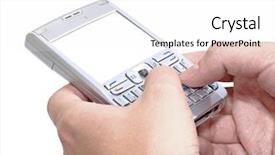  Presentation with personal assistant to director - Beautiful presentation theme featuring typing on personal digital assistant backdrop and a white colored foreground