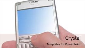  Presentation with personal assistant to director - Colorful presentation enhanced with typing on personal digital assistant backdrop and a coral colored foreground