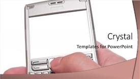  Presentation with personal assistant to director - PPT theme featuring typing on personal digital assistant background and a white colored foreground