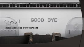  Presentation with vintage paper - PPT layouts having typing-text-good-bye background and a light gray colored foreground