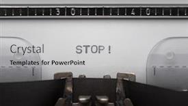  Presentation with vintage paper - Presentation theme having typing-text-stop-on-vintage background and a light gray colored foreground