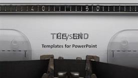 Presentation with vintage paper - Theme with typing-text-the-end background and a light gray colored foreground