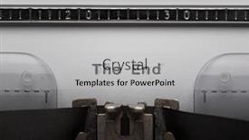  Presentation with vintage paper - Colorful theme enhanced with typing-text-the-end backdrop and a light gray colored foreground