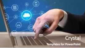  Presentation with cloud technology - Amazing presentation having typing with cloud technology system backdrop and a violet colored foreground