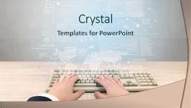  Presentation with financial report - Amazing presentation having typing with financial report graph backdrop and a sky blue colored foreground