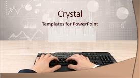  Presentation with financial report - Presentation with typing with financial report graph background and a lemonade colored foreground