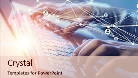  Presentation with keyboard - PPT theme having typist - man typing on keyboard mixed background and a lemonade colored foreground