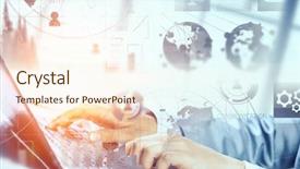  Presentation with social media - Colorful slides enhanced with typist - social connection and networking mixed backdrop and a  colored foreground