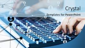  Presentation with social media - Audience pleasing slide deck consisting of typist - social connection and networking mixed backdrop and a  colored foreground