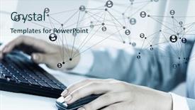  Presentation with social media dangers - Audience pleasing presentation design consisting of typist - social connection and networking mixed backdrop and a  colored foreground