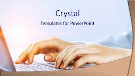  Presentation with social media - Slide deck enhanced with typist - social connection and networking mixed background and a  colored foreground