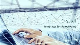  Presentation with social wellbeing - Colorful PPT layouts enhanced with typist - social connection and networking backdrop and a  colored foreground