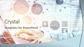  Presentation with keyboard - Theme enhanced with typist - woman typing on keyboard mixed background and a  colored foreground