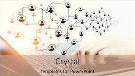  Presentation with keyboard - Cool new slide deck with typist - woman typing on keyboard mixed backdrop and a  colored foreground