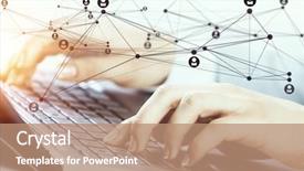  Presentation with woman in labor - PPT theme with typist - woman typing on keyboard background and a  colored foreground