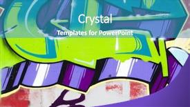  Presentation with urban - Presentation design consisting of segment of an urban grafitti background and a teal colored foreground