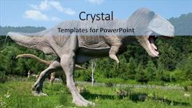  Presentation with dinosaur - Presentation with tyrannosaurus - dinosaur in full-scale background and a  colored foreground