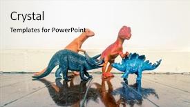  Presentation with floor - Amazing PPT theme having tyrannosaurus rex and other dinosaurs backdrop and a white colored foreground
