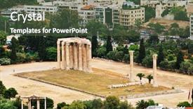 Presentation with zeus - Beautiful presentation theme featuring tyrant - temple of the olympian zeus backdrop and a tawny brown colored foreground
