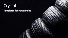  Presentation with car design - Amazing PPT theme having tyre design - car tires on black background backdrop and a black colored foreground