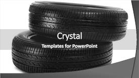  Presentation with car design - Amazing PPT theme having tyre design - car tires on white background backdrop and a dark gray colored foreground