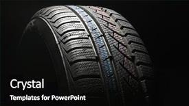  Presentation with car design - Beautiful presentation design featuring tyre design - new car tire close up backdrop and a black colored foreground