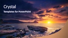  Presentation with mediterranean - Cool new presentation design with tyrrhenian sea beauty world backdrop and a navy blue colored foreground