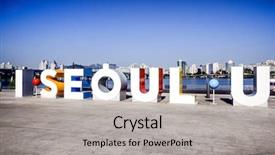  Presentation with square - Slide set enhanced with u - famous riverbank square with i background and a light gray colored foreground