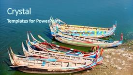  Presentation with boats - PPT theme with u - old wooden boats near u background and a  colored foreground
