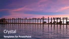  Presentation with bridge - Slide deck enhanced with u - u-bein teak bridge in mandalay background and a tawny brown colored foreground