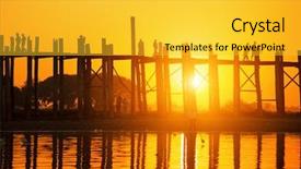  Presentation with bridge - Presentation design consisting of u bein bridge at sunset background and a  colored foreground