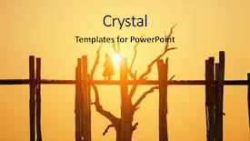  Presentation with sunset - Beautiful PPT theme featuring u bein bridge at sunset backdrop and a yellow colored foreground