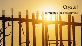  Presentation with myanmar mote lone yay paw - Slides consisting of u bein bridge at sunset background and a  colored foreground