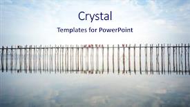  Presentation with crossing bridge - Presentation design with u bein bridge in myanmar background and a sky blue colored foreground