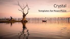  Presentation with bridge - PPT layouts with u bein bridge of mandalay background and a lemonade colored foreground